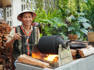 cà phê rang củi